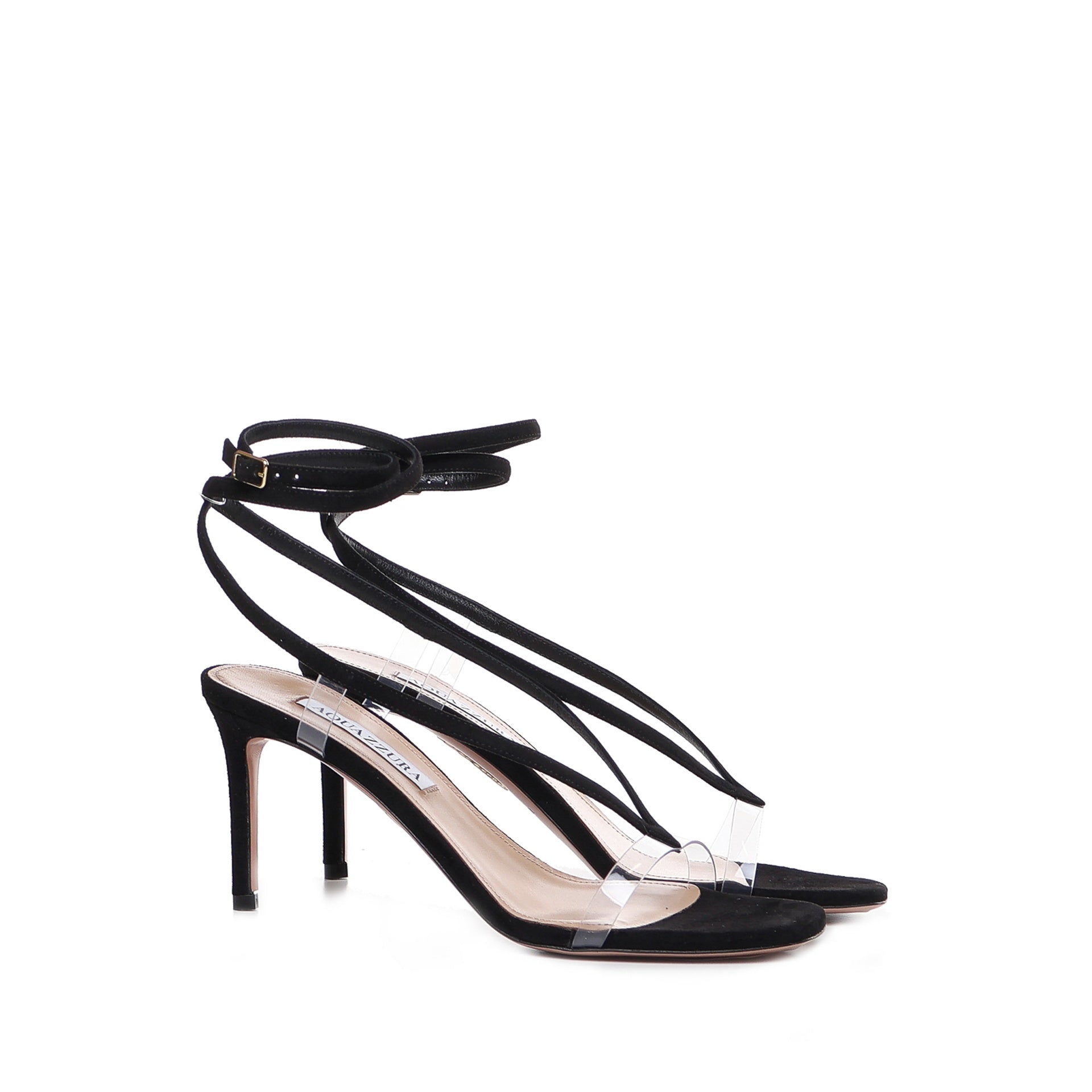 Aquazzura Illusion Slingback Pumps Black Calf Leather