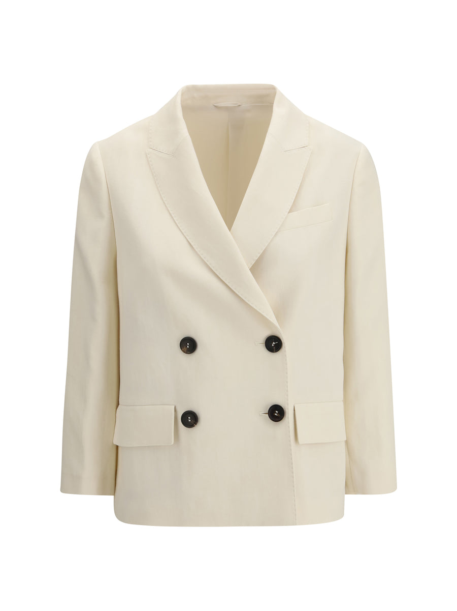 Brunello Cucinelli 72% viscose blazer in beige