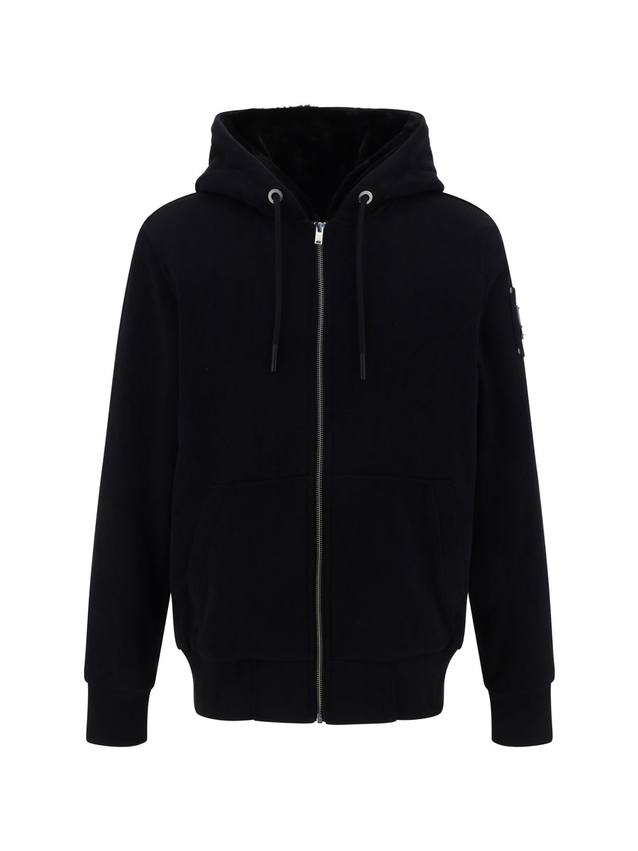 Moose Knuckles 75% cotton hoodie in black