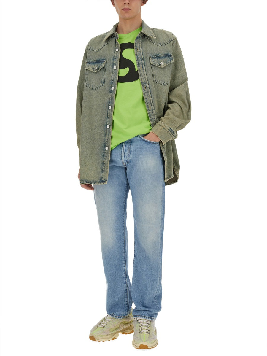 T-Shirt With Print Green Cotton Lyocell T-shirts