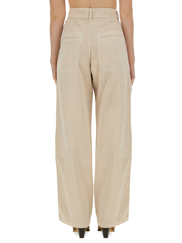 Jolande Regular Fit Cotton Pants Powder Trousers