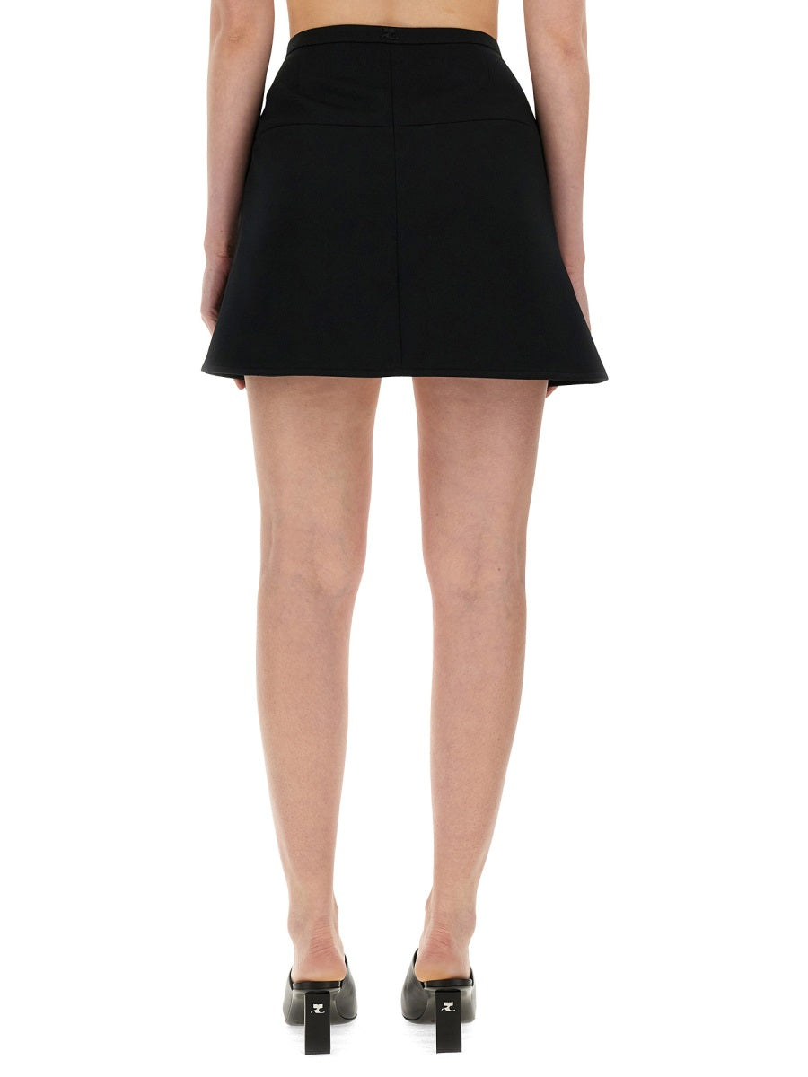 Ellipse Mini Skirt Black Polyester