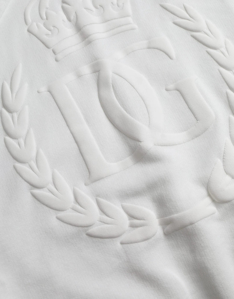 Dolce & Gabbana 100% Cotton hooded sweatshirt in white