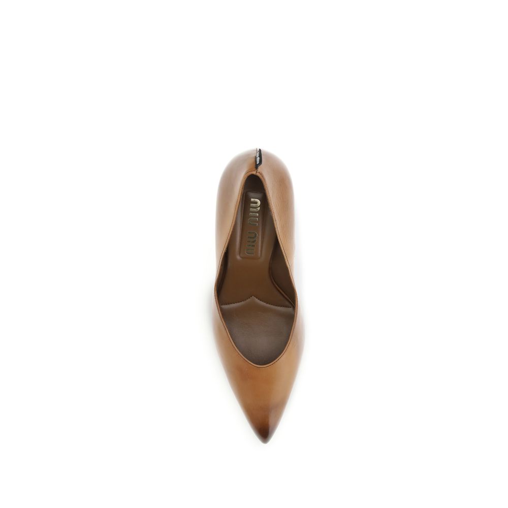 Miu Miu 100% Leather pump in beige — view 4