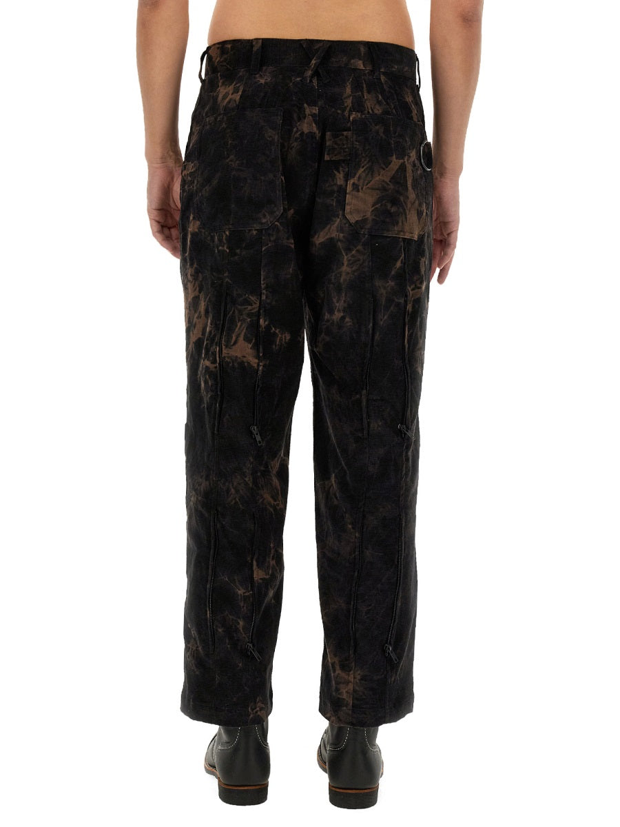 Ribbed Cotton Pants Black Trousers