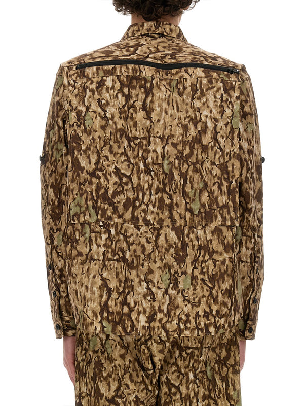 Camouflage Print Jacket Multicolour Polyester