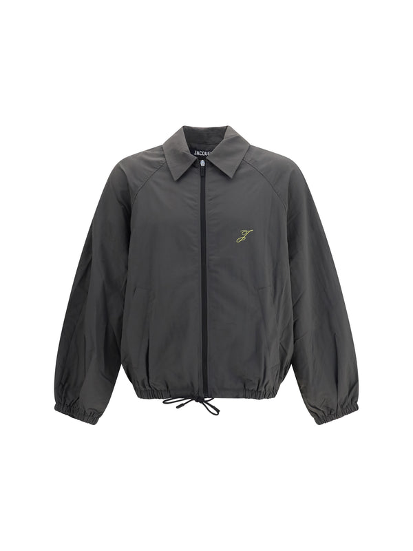 Embroidered Jacket Dark Grey Polyamide; Polyurethane