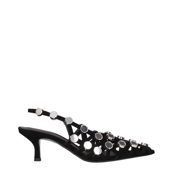The Attico Suede heel in black