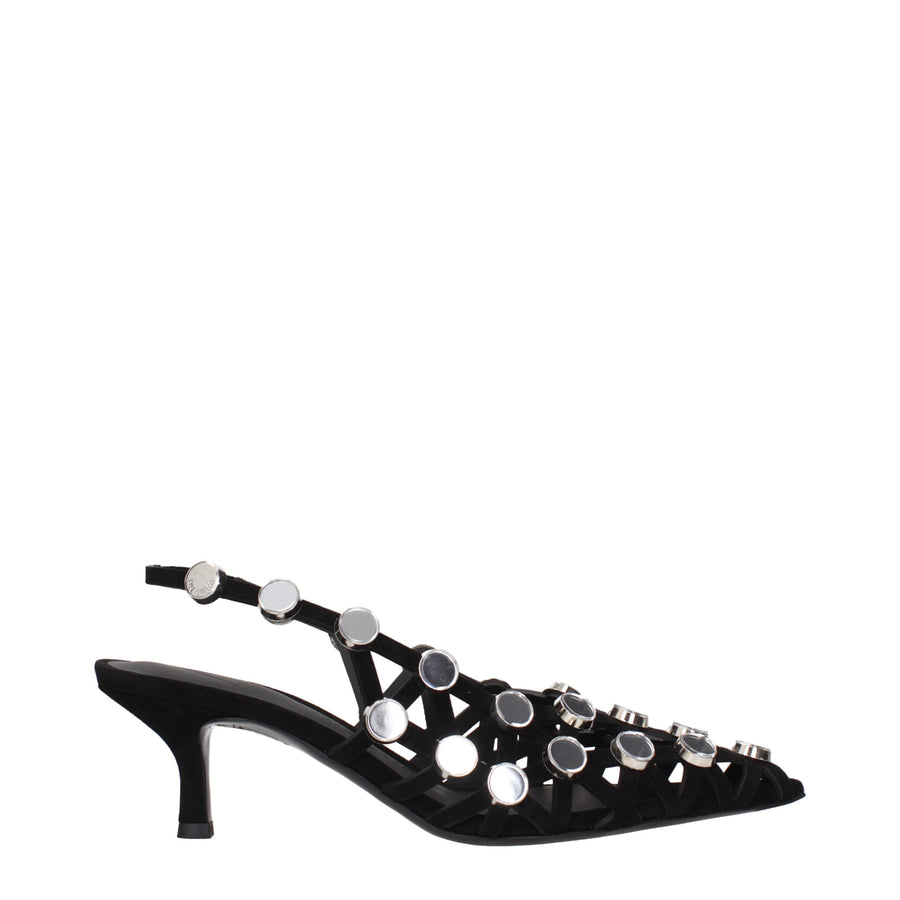 The Attico Suede heel in black