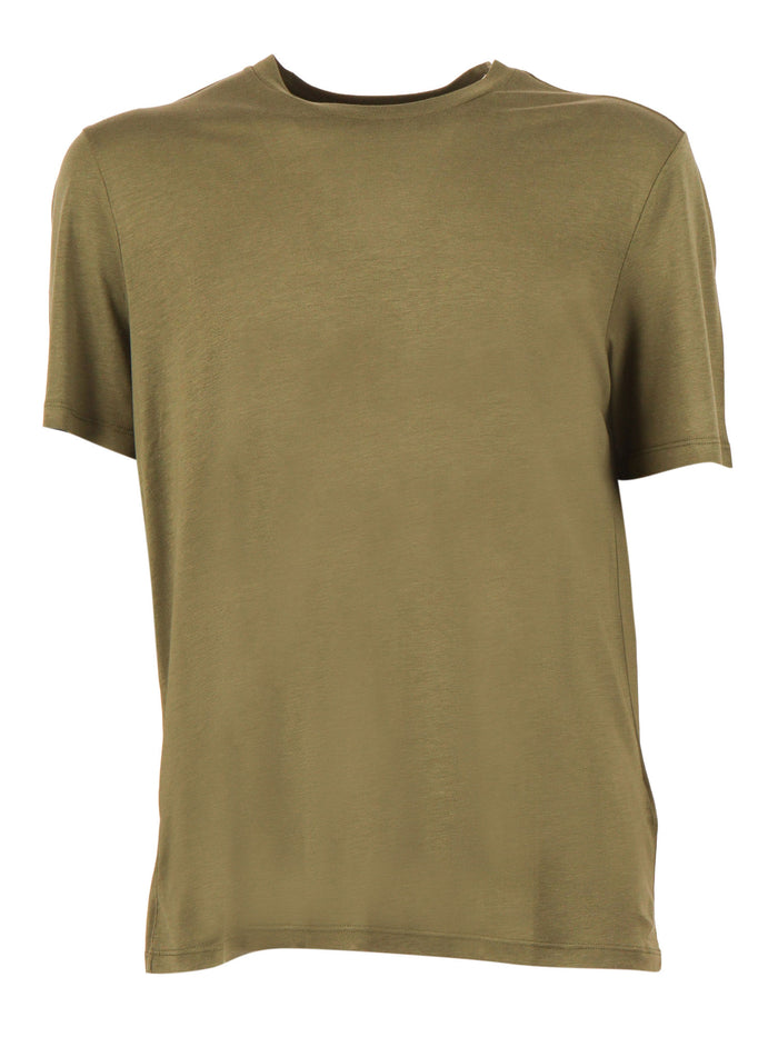 Short Sleeve Round Neck T-Shirt Green Sleeves