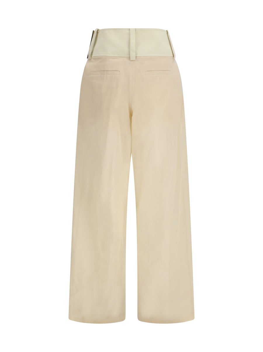 Trousers Ferito Ecru Cotton