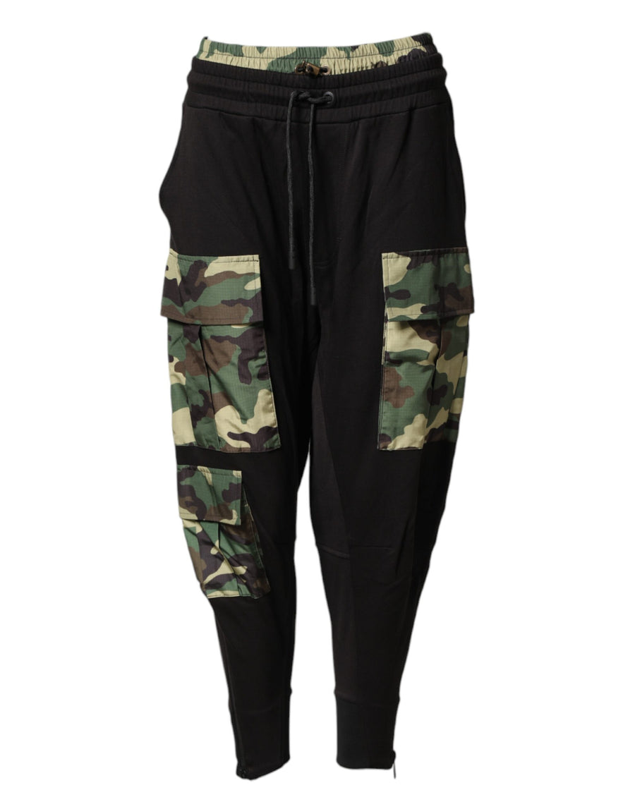 Dolce & Gabbana 63% Cotton cargo pants in black