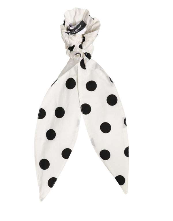 Dolce & Gabbana 73% Cotton hair scrunchie in white
