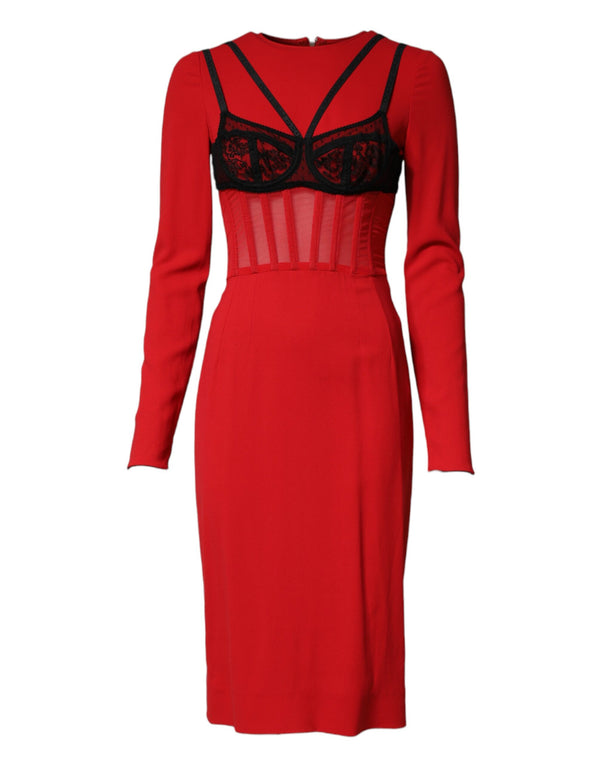 Dolce & Gabbana 5% EA + 27% PA + 68% VI (Elastane dress in red