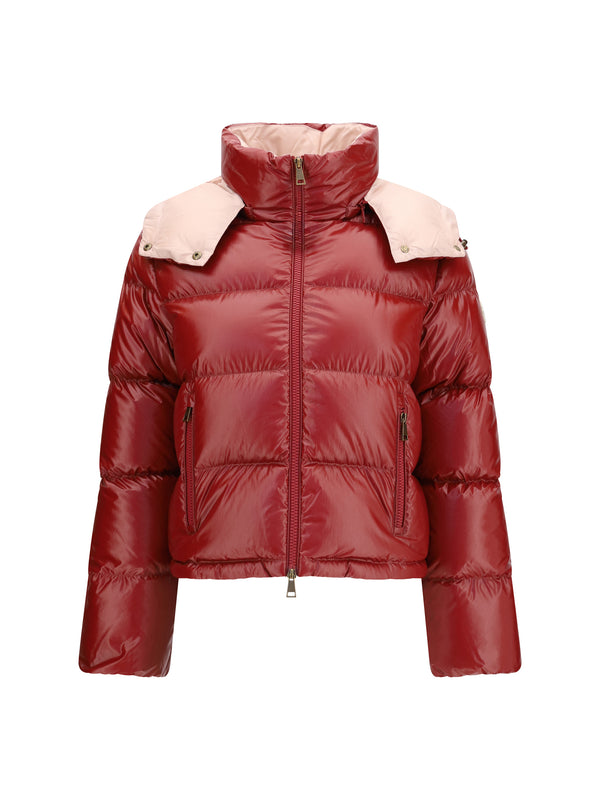 Moncler OUTER: 100% POLYAMIDE; INNER: 100% GOOSE DOWN; LINING: NYLON LAQUÉ down jacket in red