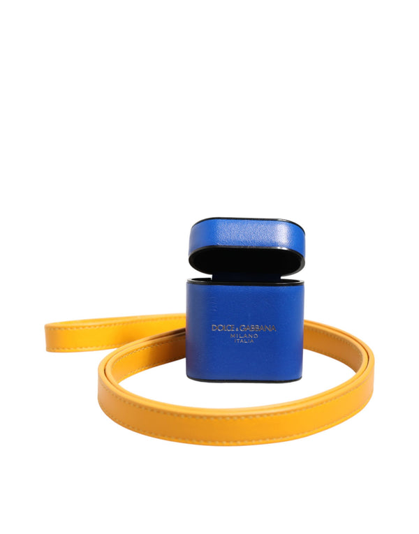 Dolce & Gabbana 95% Calf Leather 5% PU; Interior: 100% PU airpods case in blue