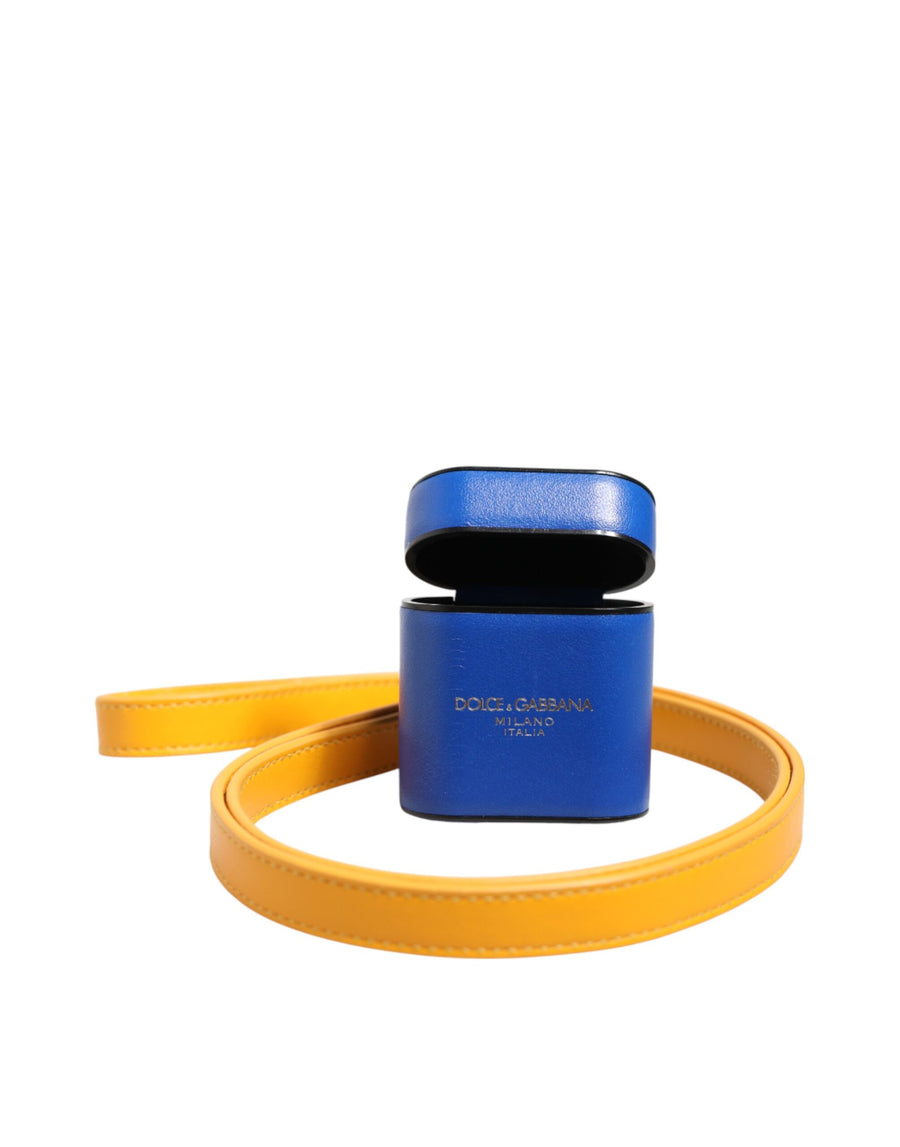 Dolce & Gabbana 95% Calf Leather 5% PU; Interior: 100% PU airpods case in blue