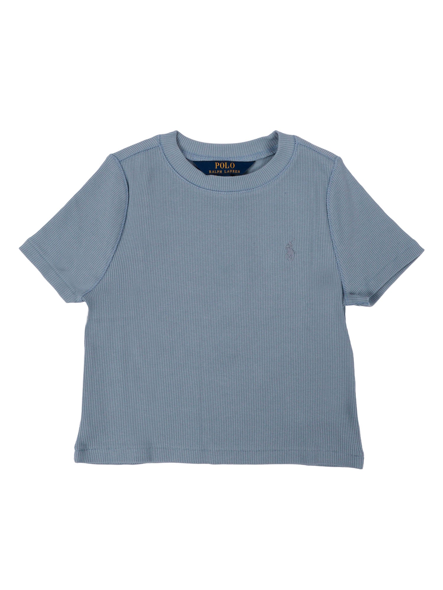 KNIT-T-SHIRT Blue Cotton Elastane Short Sleeves T-shirt