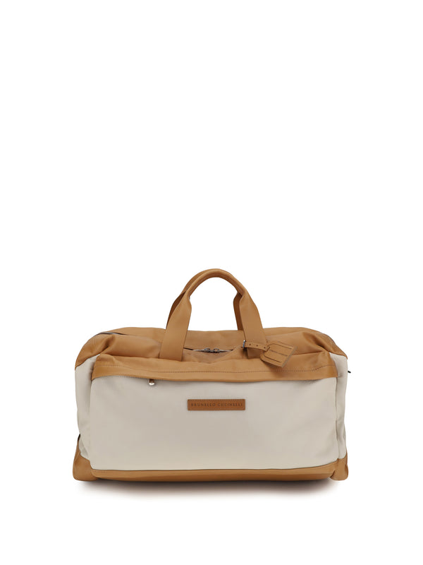 Brunello Cucinelli 100% Calf Leather Bos Taurus top handle bag in beige