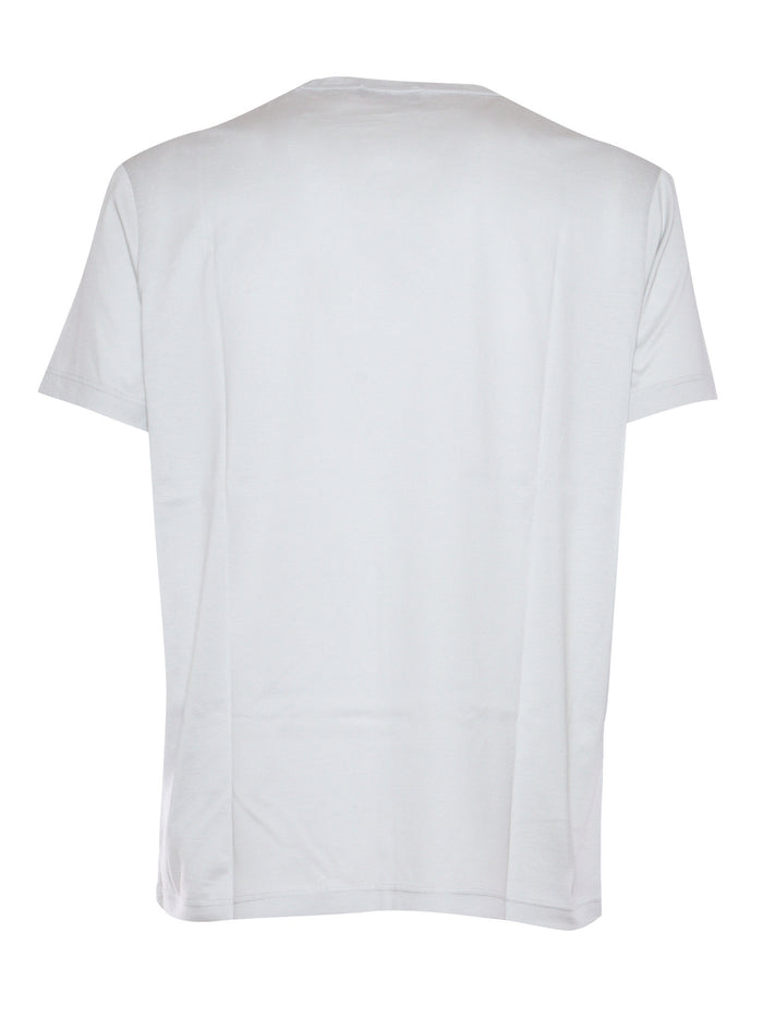 White t-shirt with logo plate Grey Cotton Short Sleeves