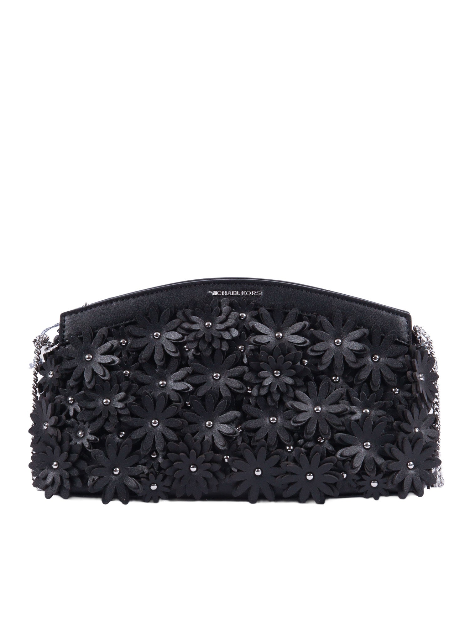 Sm Dome Chn Clutch Xbody Black Polyurethane 35 % Polyester Handbag
