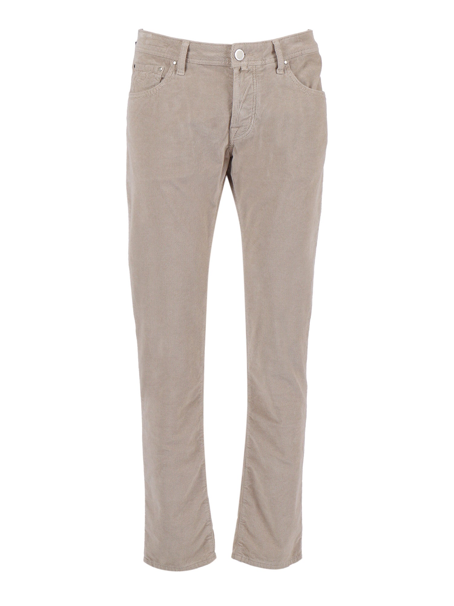 5 POCKETS SLIM FIT PANTS Beige Cotton Modal Elastane Jean