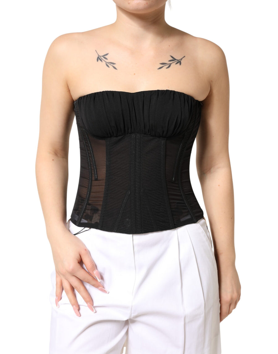 Dolce & Gabbana 10% elastane bustier top in black