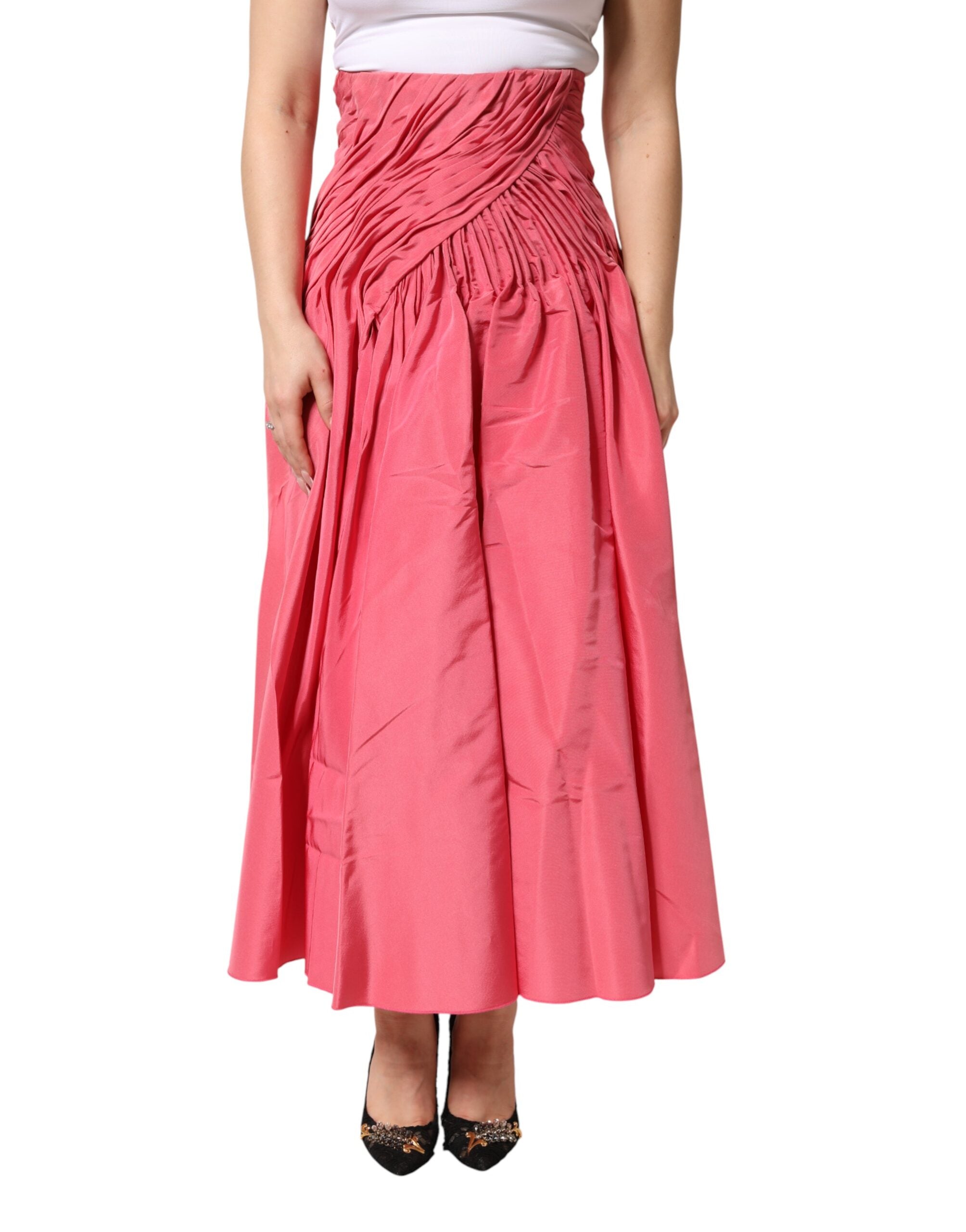 Dolce & Gabbana 100% Silk skirt in pink — view 2