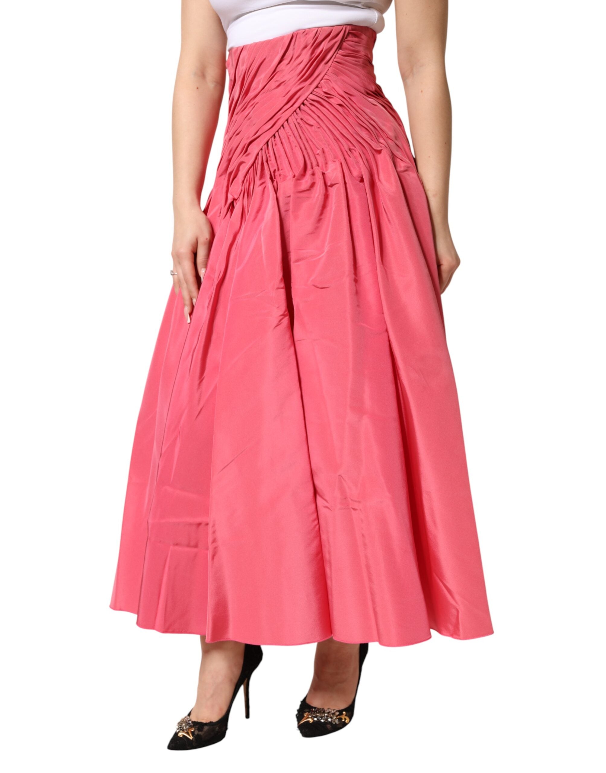 Dolce & Gabbana 100% Silk skirt in pink — view 3