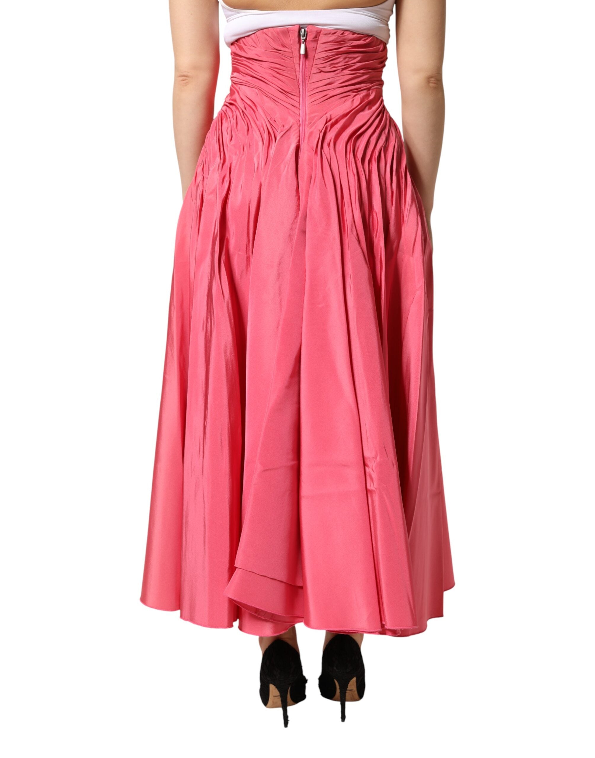 Dolce & Gabbana 100% Silk skirt in pink — view 4