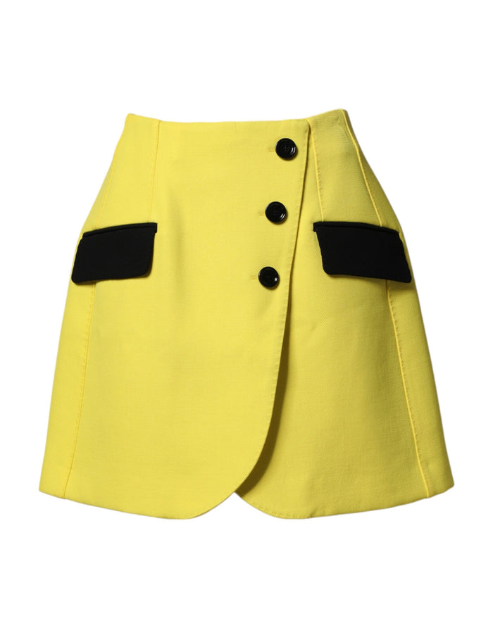 Dolce & Gabbana Wool 97% skirt in yellow — view 2