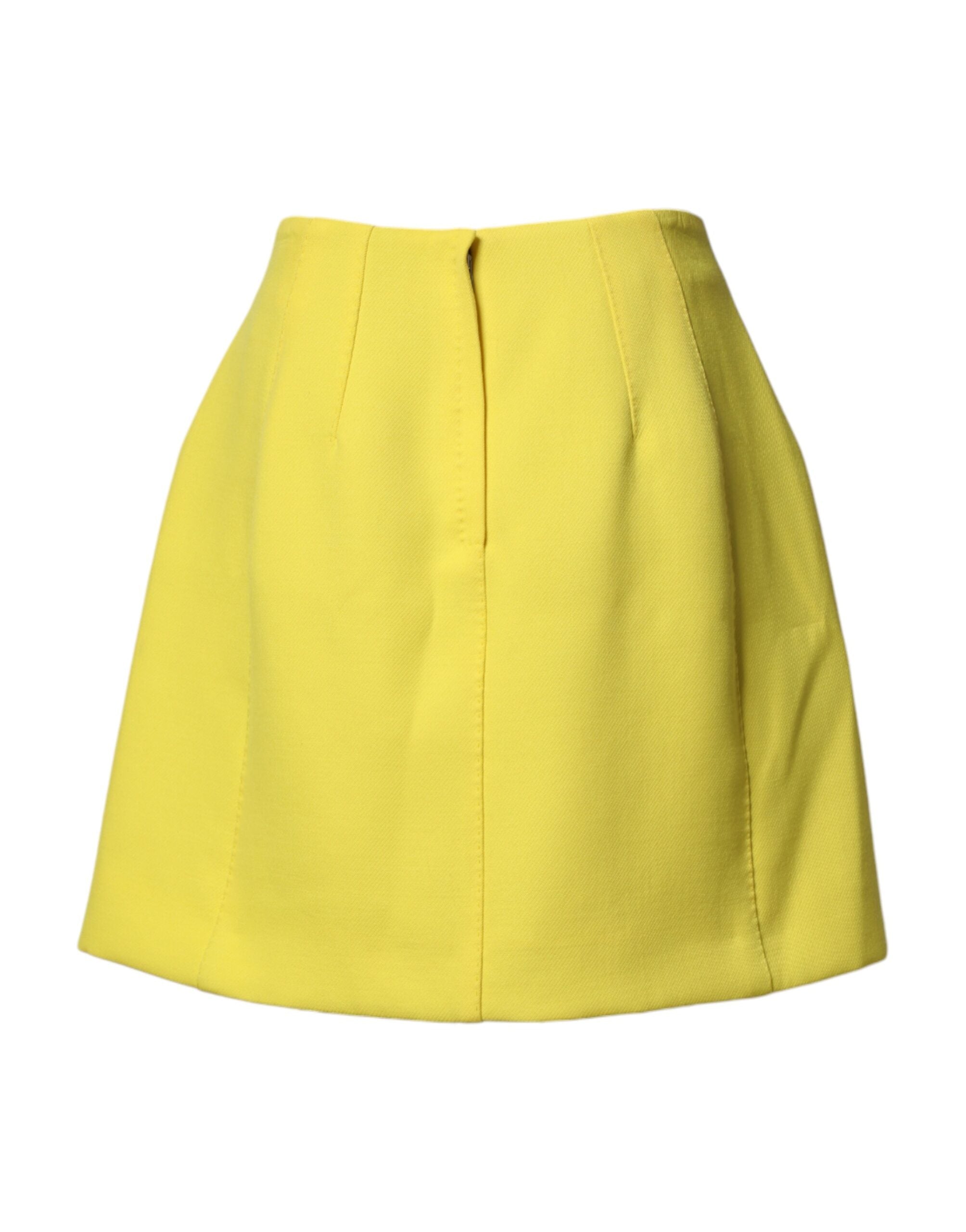 Dolce & Gabbana Wool 97% skirt in yellow — view 3