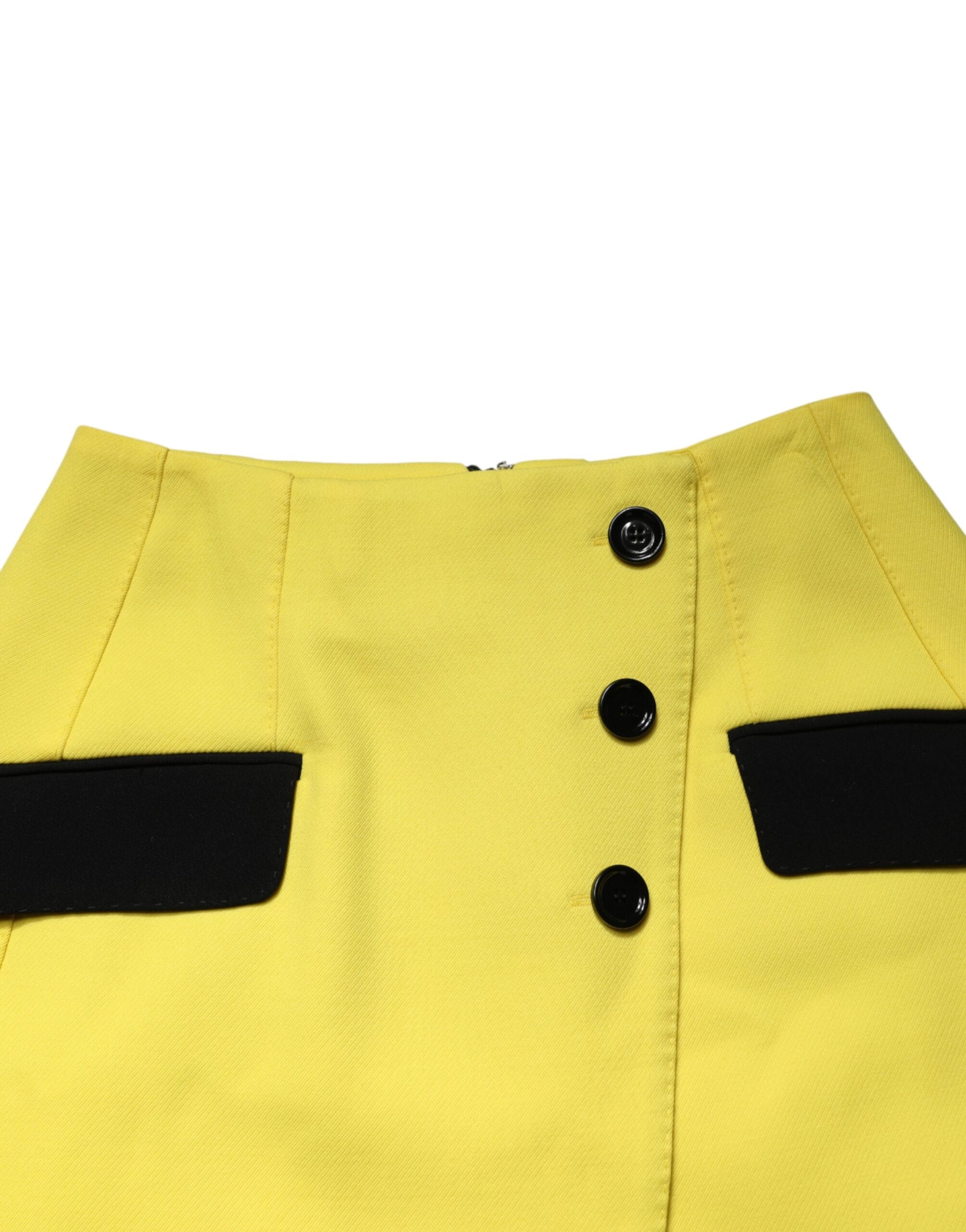Dolce & Gabbana Wool 97% skirt in yellow — view 4