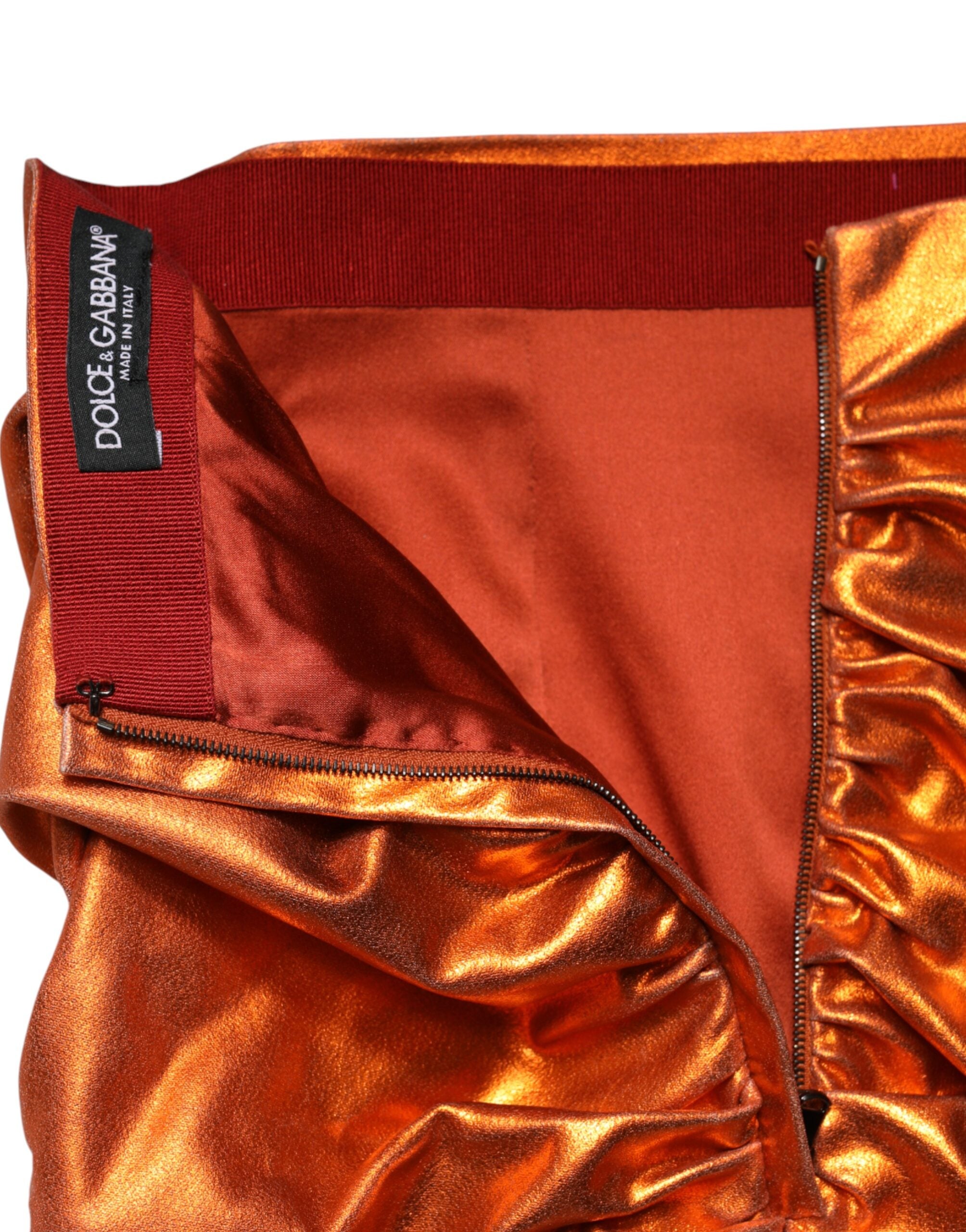 Dolce & Gabbana 97% Viscose 3% Elastane mini skirt in orange — view 5