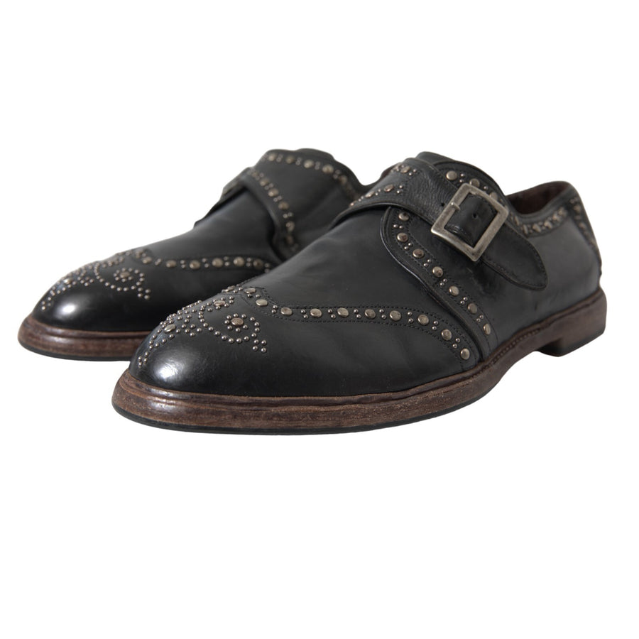 Dolce & Gabbana 100% Calfskin Leather monk strap shoe in black