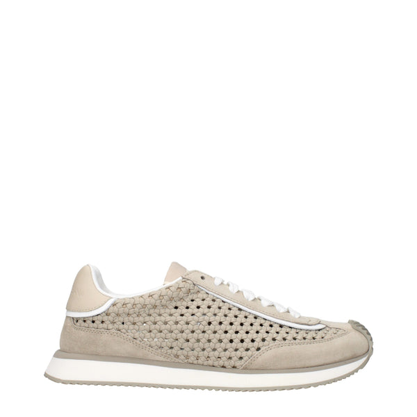 Dolce & Gabbana Fabric with mesh sneaker in beige