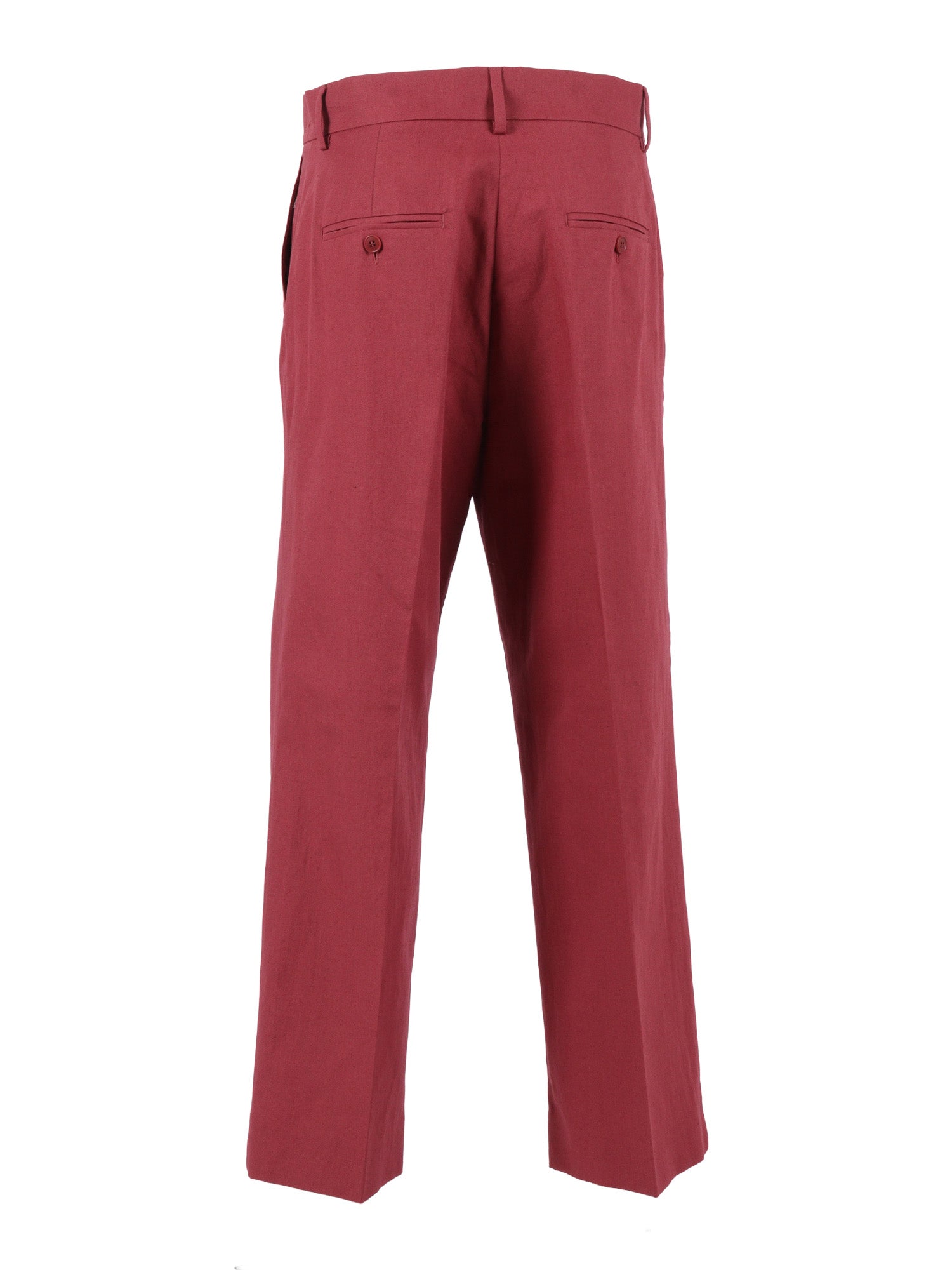 TROUSERS Red Cotton Linen Pant