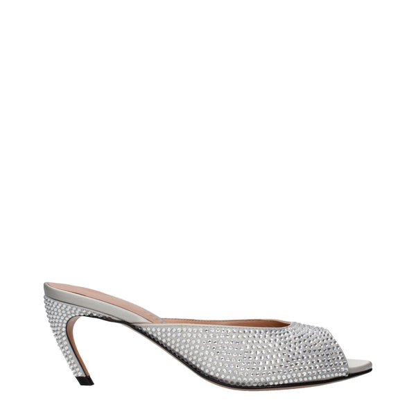 The Attico Satin heel in silver