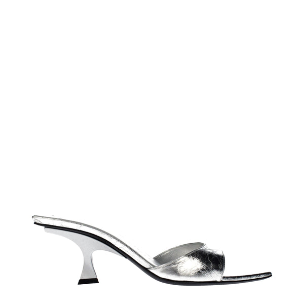 The Attico Leather sandal in silver