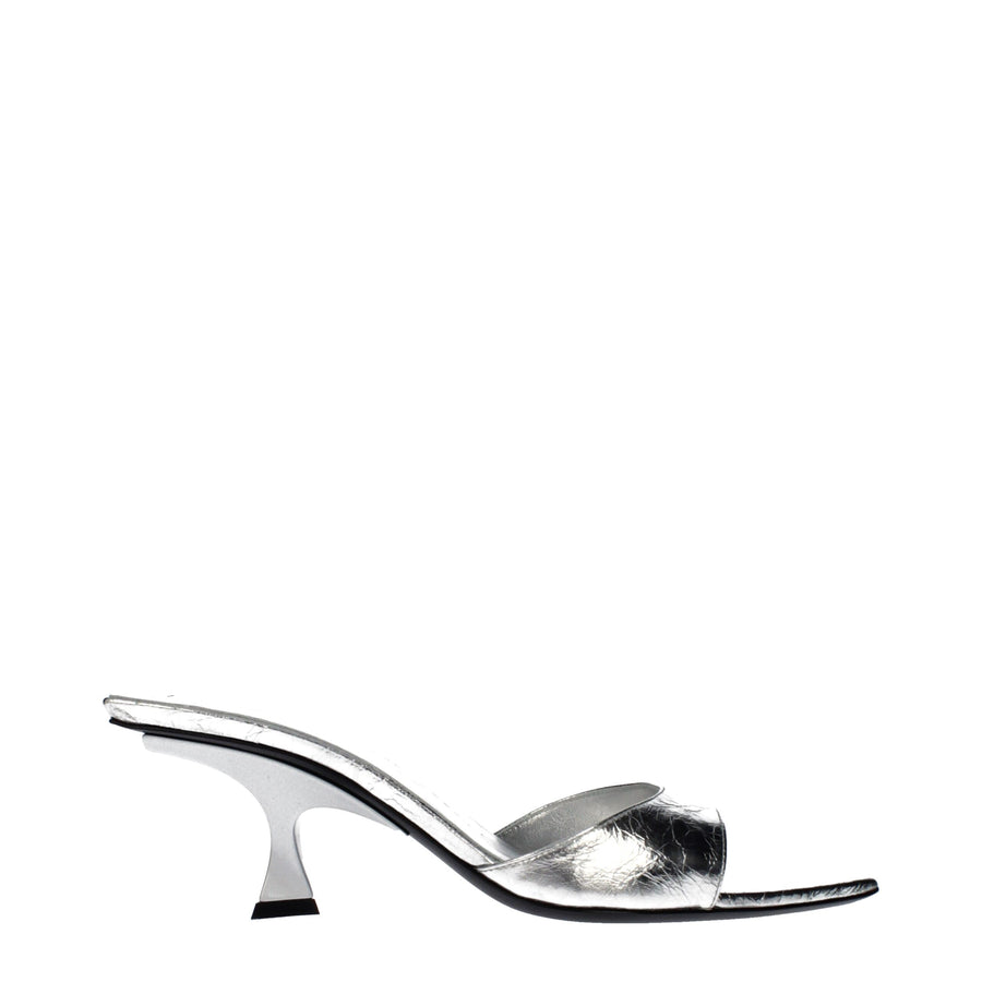 The Attico Leather sandal in silver
