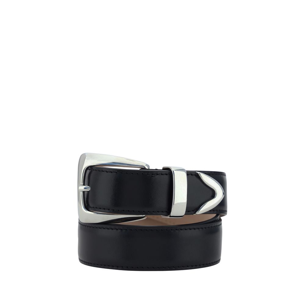 Khaite 100% Calf Leather Bos Taurus belt in black — view 2