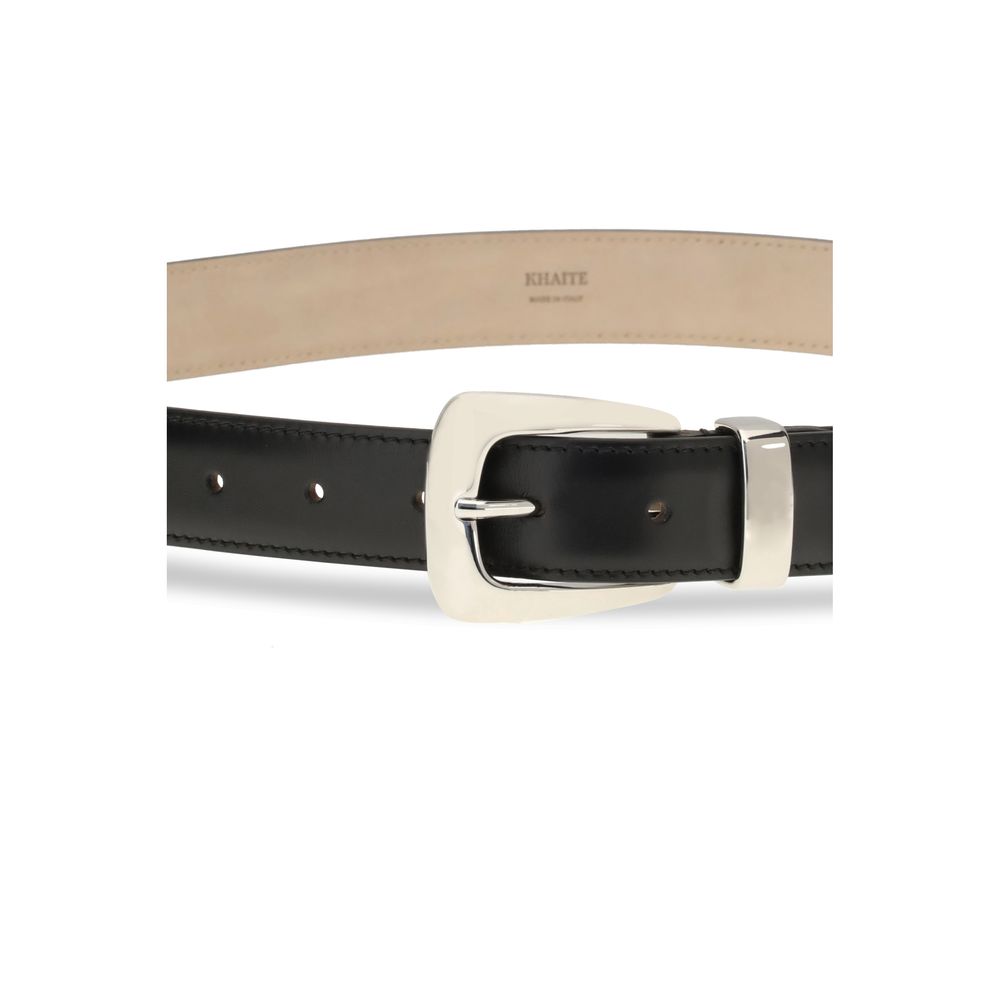 Khaite 100% Calf Leather Bos Taurus belt in black — view 5