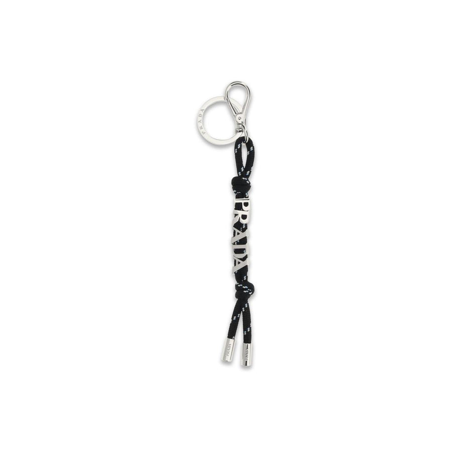 Prada 100% Recycled Polyamide key case in black