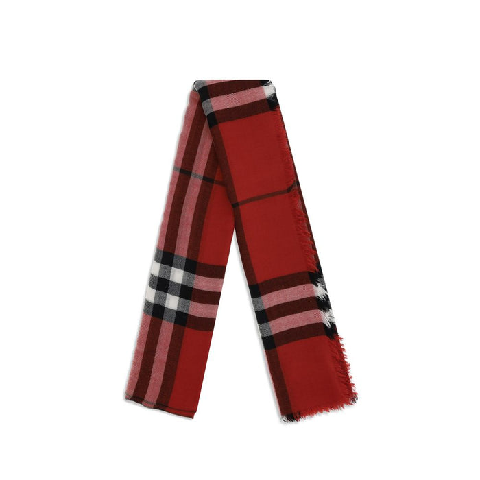 Burberry 100% Wool scarf in red — view 2