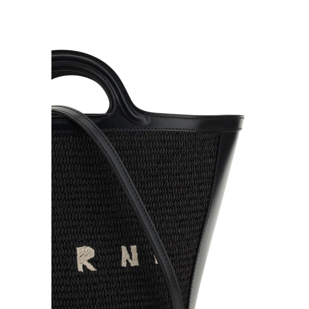 Marni 70% Cotton bucket bag in black — view 4