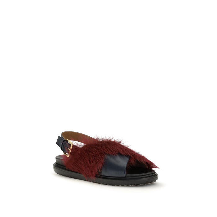 Marni 100% Calf Leather Bos Taurus sandals in burgundy — view 2