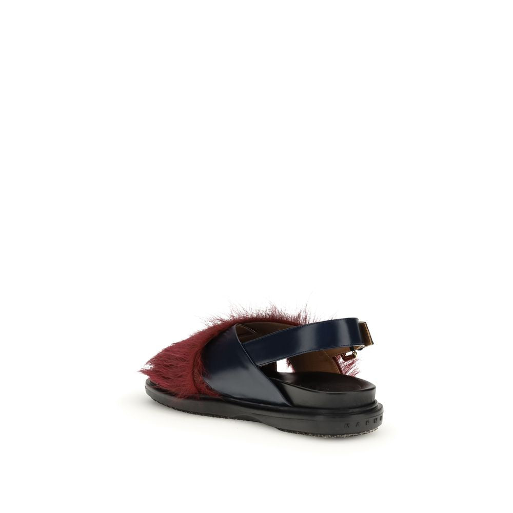 Marni 100% Calf Leather Bos Taurus sandals in burgundy — view 3