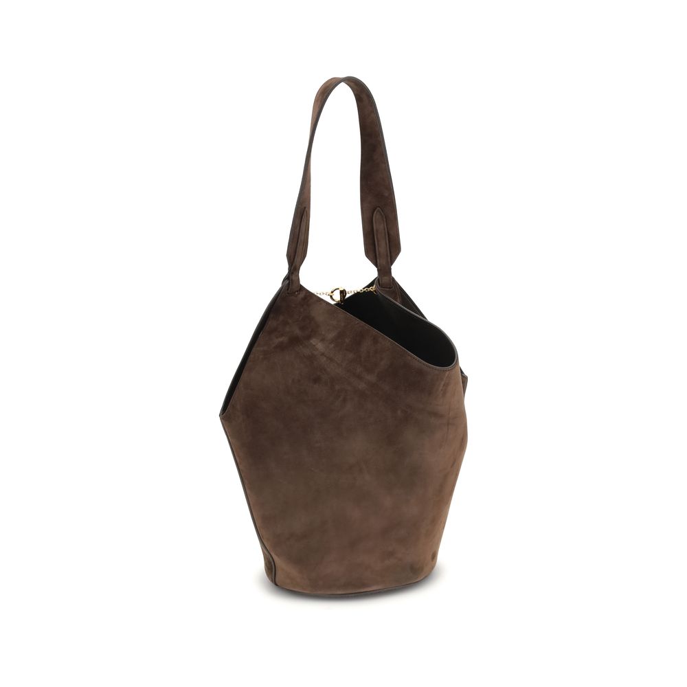 Khaite 100% Calf Leather Bos Taurus shoulder bag in brown — view 3