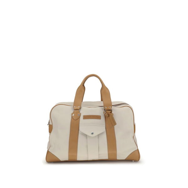 Beige Calf Leather Bos Taurus Luggage And Travel Bag