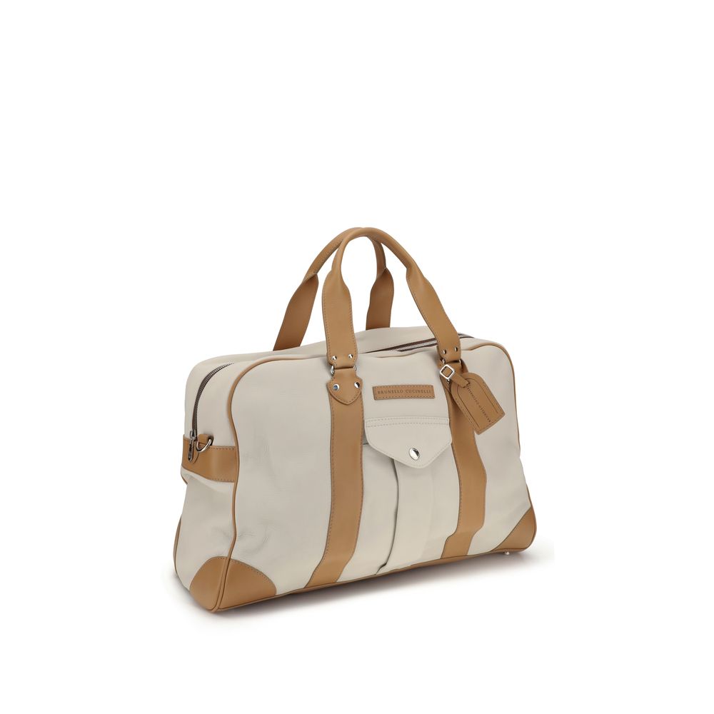 Beige Calf Leather Bos Taurus Luggage And Travel Bag